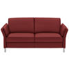 2,5-SITZER in Echtleder Bordeaux  - Bordeaux/Alufarben, Design, Leder/Metall (164cm) - Dieter Knoll