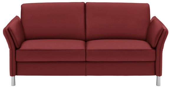 2,5-SITZER in Leder Bordeaux - Bordeaux/Alufarben, Design, Leder/Metall (164cm) - Dieter Knoll