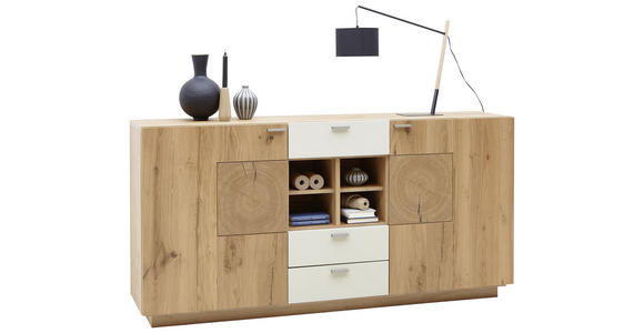 SIDEBOARD 176/88/38 cm - Champagner/Eichefarben, KONVENTIONELL, Holz/Metall (176/88/38cm) - Voleo
