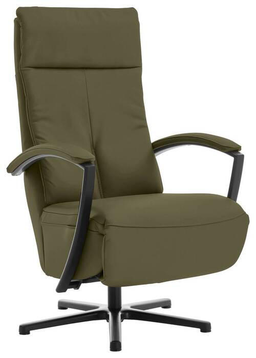 RELAXSESSEL in Leder Grün  - Schwarz/Grün, Design, Leder/Metall (76/112/83cm) - Beldomo Speed