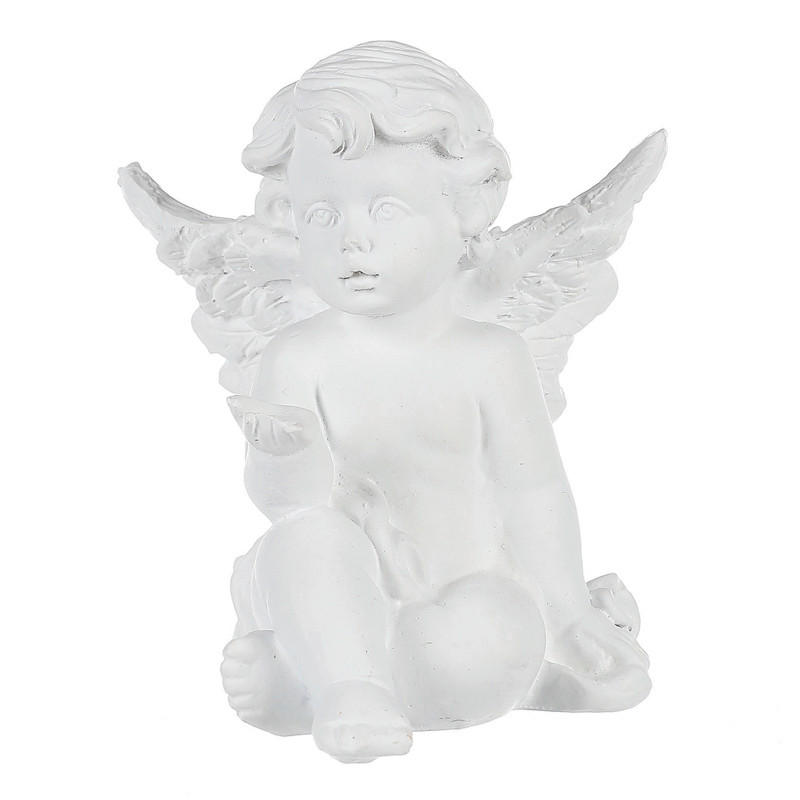 DEKORAČNÝ ANJEL - biela, Basics, plast (6/7/7cm)