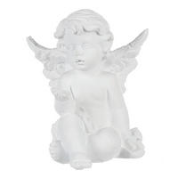 DEKORAČNÝ ANJEL - biela, Basics, plast (6/7/7cm)