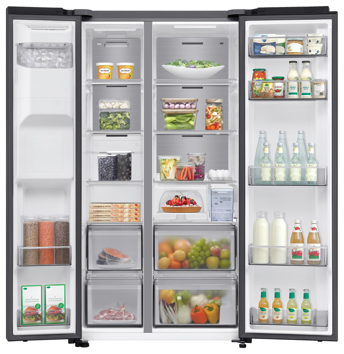 SIDE-BY-SIDE 91,2/178/72,6 cm RS70F65KEFEF  - Schwarz, Basics, Glas/Kunststoff (91,2/178/72,6cm) - Samsung