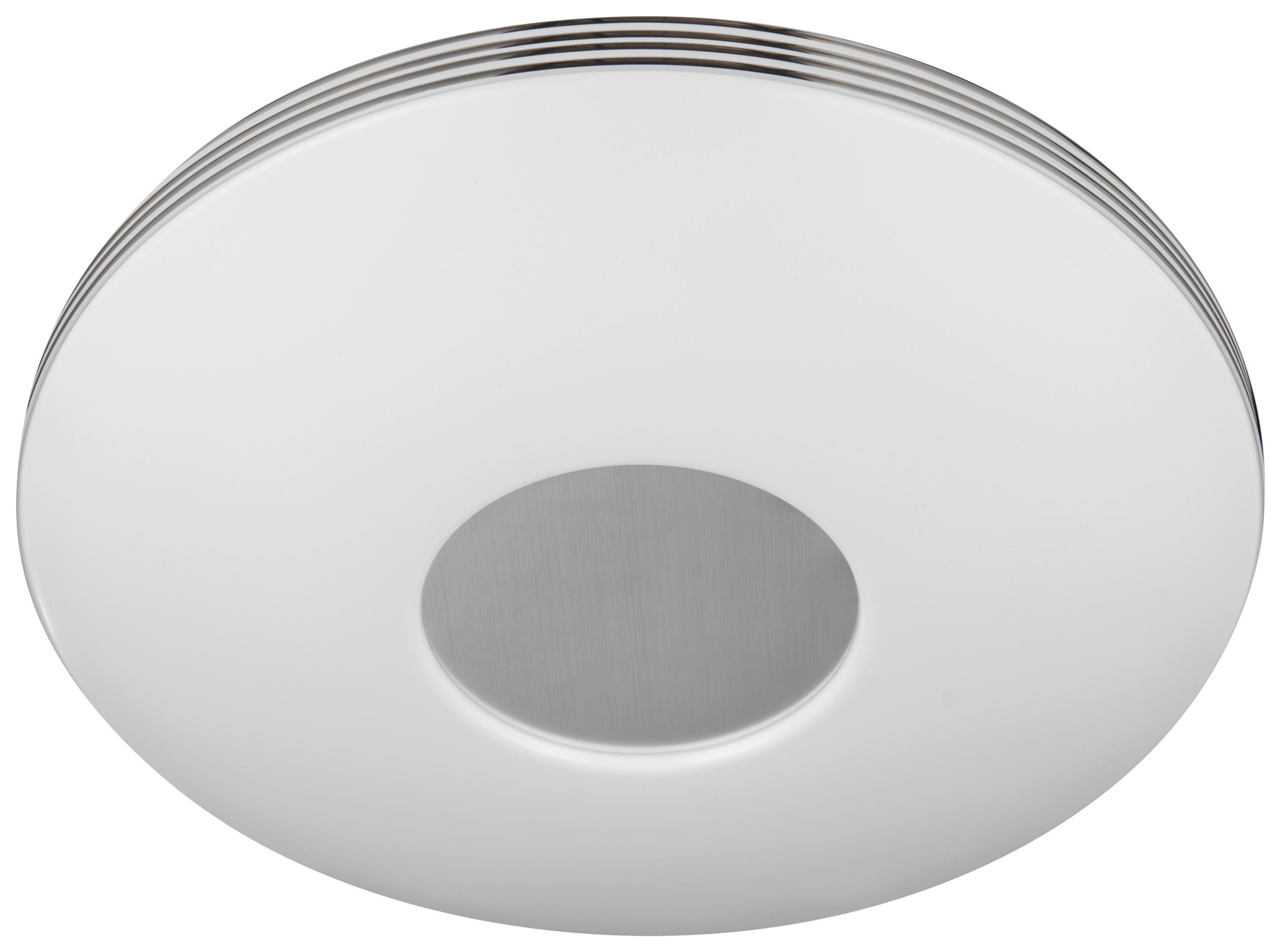 LED STROPNÉ SVIETIDLO, 34 cm - biela/chrómová, Basics, kov/plast (34cm) - Novel