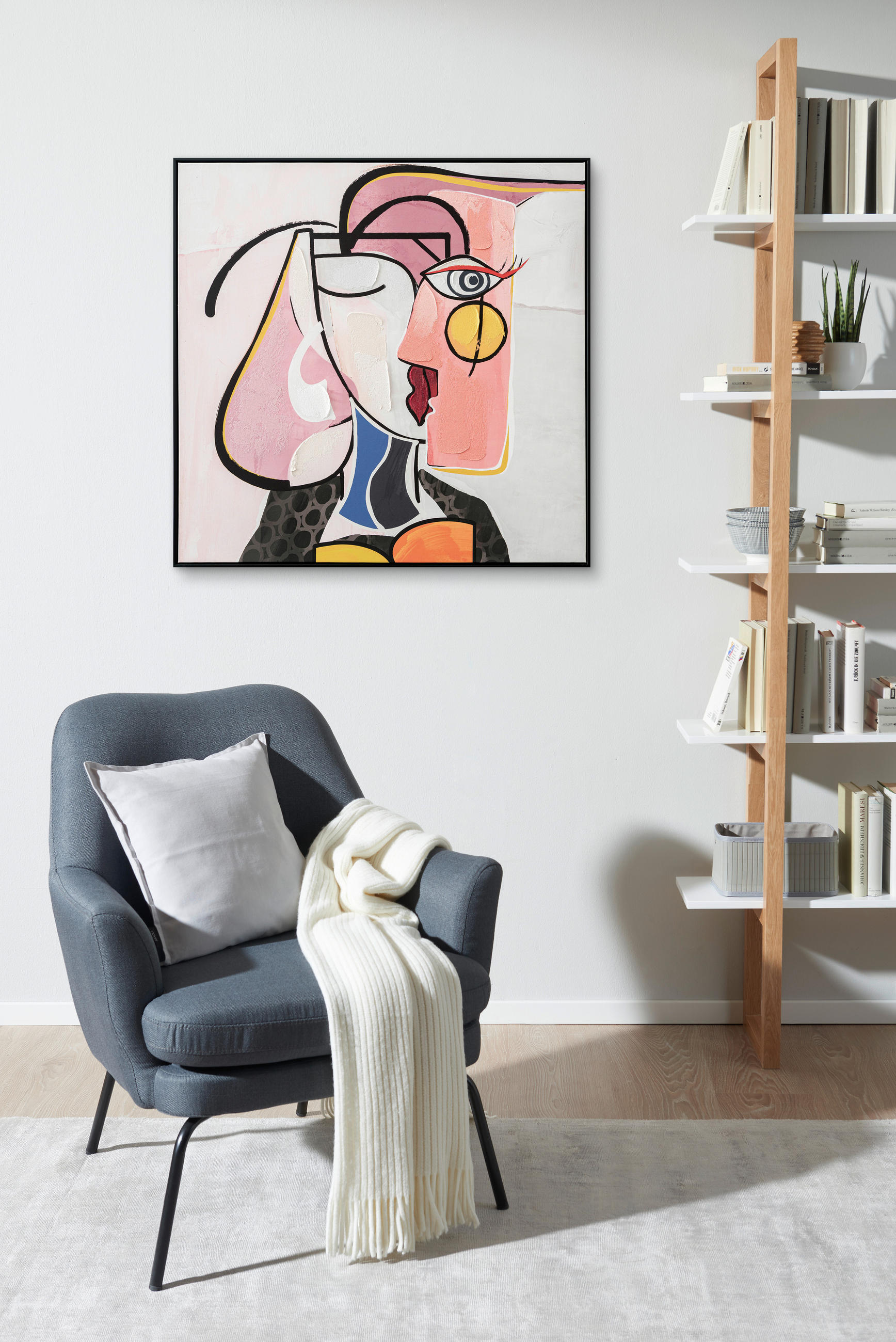 KUNSTDRUCK  - Multicolor/Schwarz, Design, Holz/Kunststoff (85/85cm) - Monee