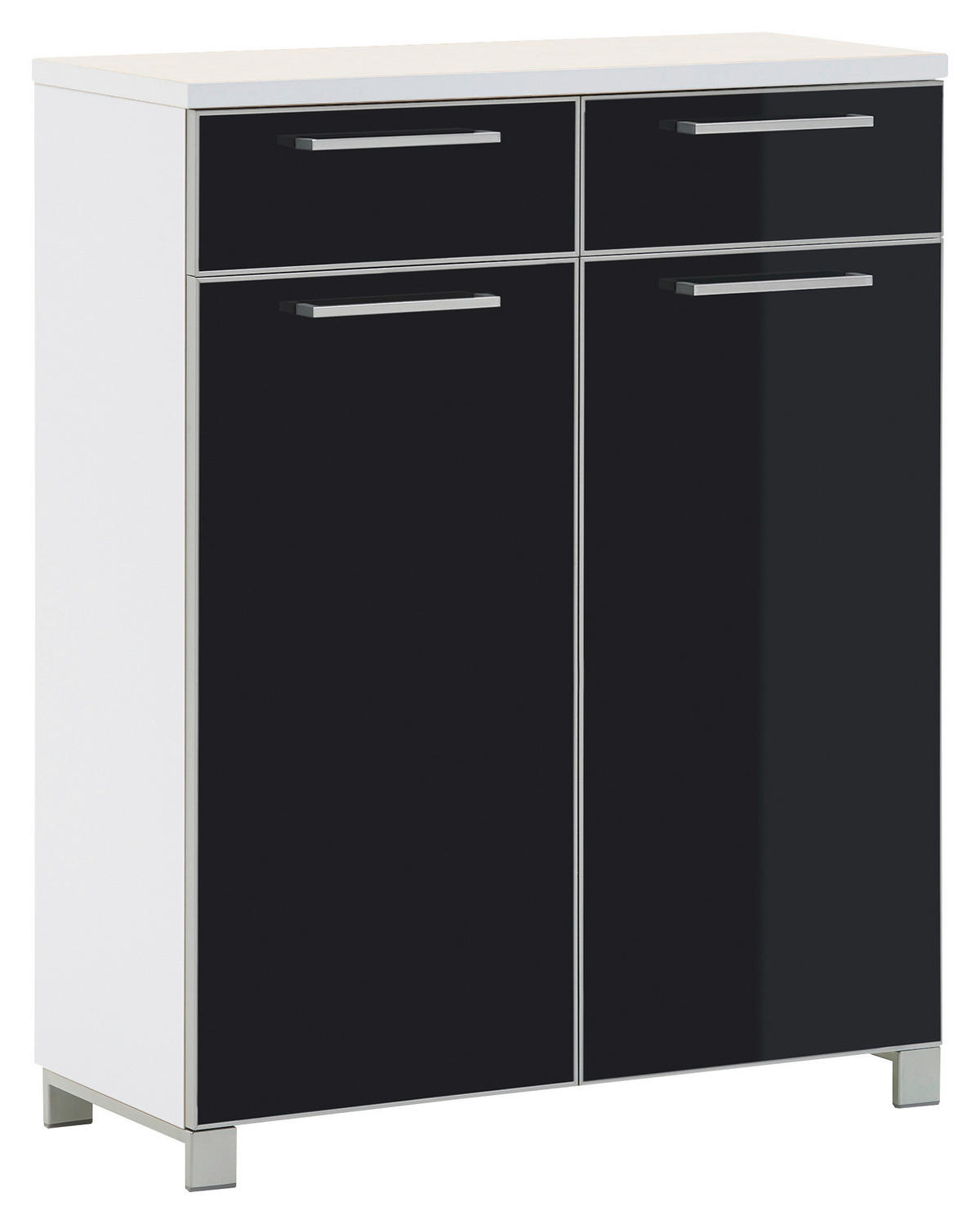 SCHUHSCHRANK Anthrazit, Weiß  - Chromfarben/Anthrazit, Design, Glas/Holzwerkstoff (84/108/37cm)