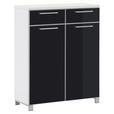 SCHUHSCHRANK Santina  in 84/108/37 cm  - Chromfarben/Anthrazit, Design, Glas/Holzwerkstoff (84/108/37cm) - Novel