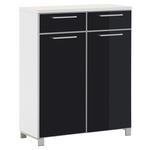 SCHUHSCHRANK Santina  in 84/108/37 cm  - Chromfarben/Anthrazit, Design, Glas/Holzwerkstoff (84/108/37cm) - Novel