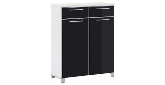 SCHUHSCHRANK Santina  in 84/108/37 cm  - Chromfarben/Anthrazit, Design, Glas/Holzwerkstoff (84/108/37cm) - Novel