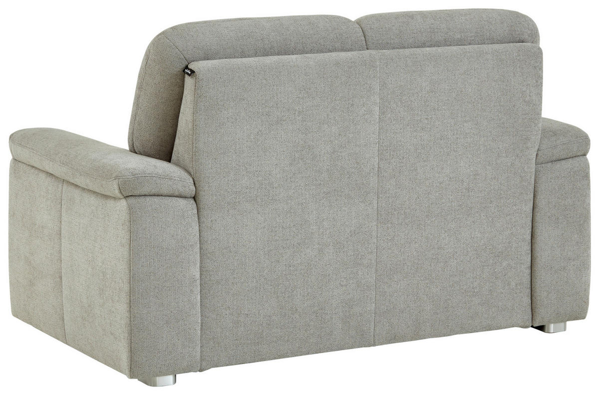 2-SITZER-SOFA Chenille Hellgrau  - Hellgrau/Alufarben, Konventionell, Textil/Metall (156/96/89cm) - Beldomo Comfort