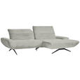 ECKSOFA  in Teddystoff Hellgrau  280/170-195 cm  - Hellgrau/Schwarz, Design, Textil/Metall (280/170-195cm) - Dieter Knoll