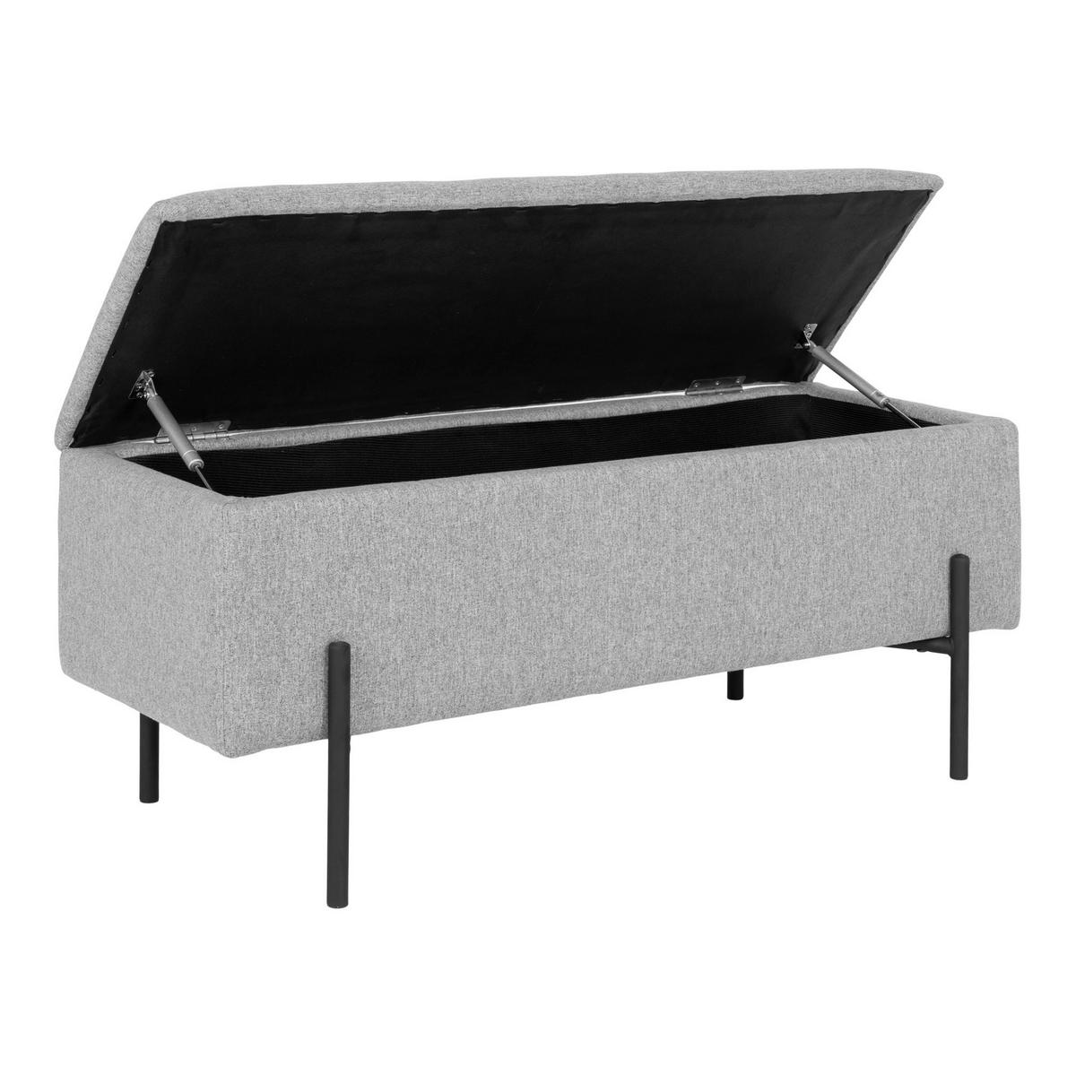 GARDEROBENBANK - Hellgrau/Schwarz, Design, Textil/Metall (95/43/36,5cm) - MID.YOU