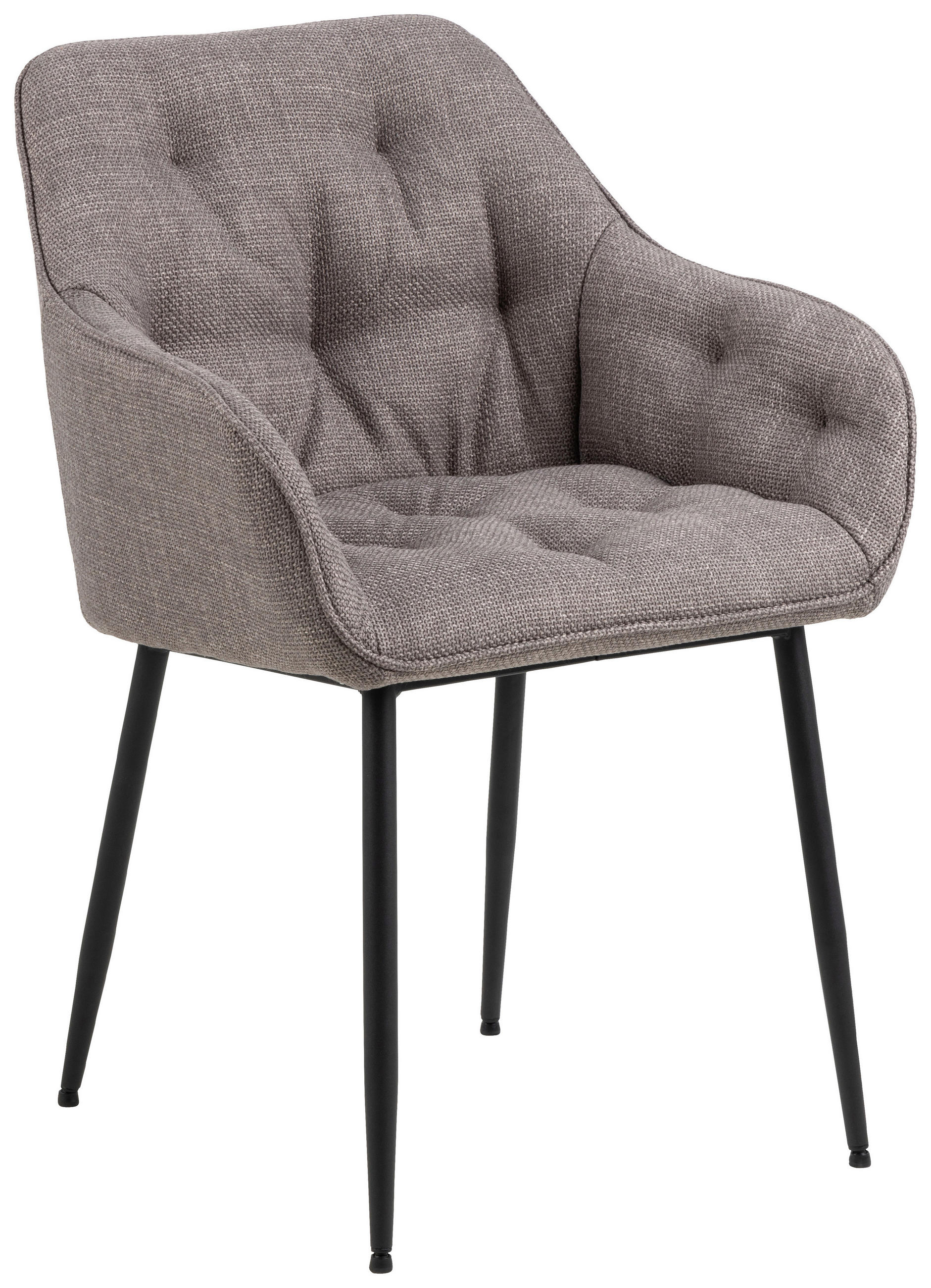 STOL MED ARMSTÖD struktur  - gråbrun/svart, Design, metall/textil (58/83/55cm) - MID.YOU