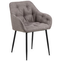 STOL MED ARMSTÖD struktur  - gråbrun/svart, Design, metall/textil (58/83/55cm) - MID.YOU