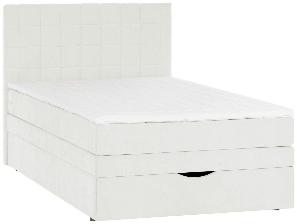 BOXSPRINGBETT 140/200 cm,  in Creme  - Creme/Schwarz, Design, Kunststoff/Textil (140/200cm) - Welnova