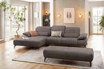 ECKSOFA Dunkelbraun Flachgewebe  - Eichefarben/Dunkelbraun, Natur, Holz/Textil (195/322cm) - Chilliano