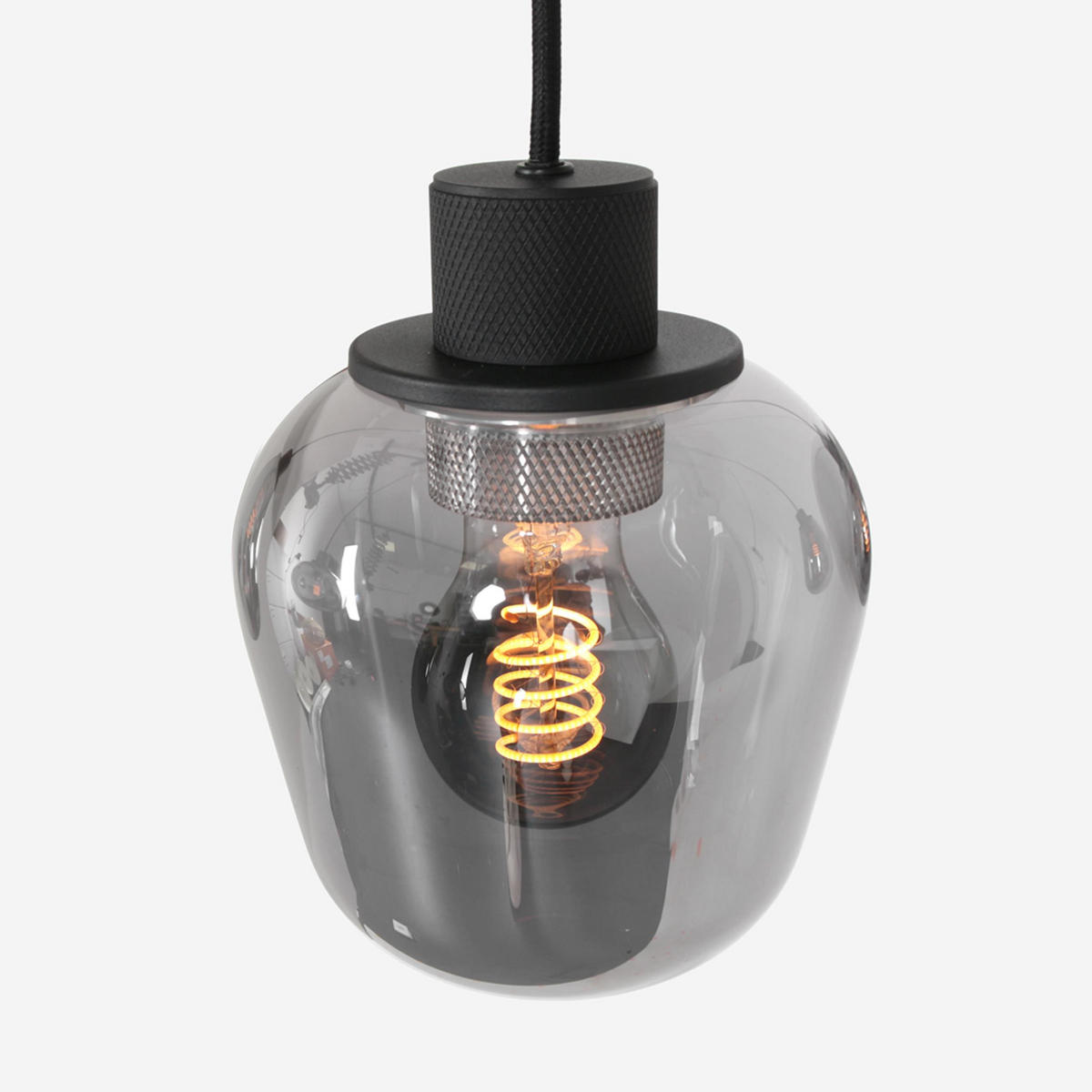 PENDELLEUCHTE  30/200/100 cm   - Schwarz, Trend, Glas/Metall (30/200/100cm)
