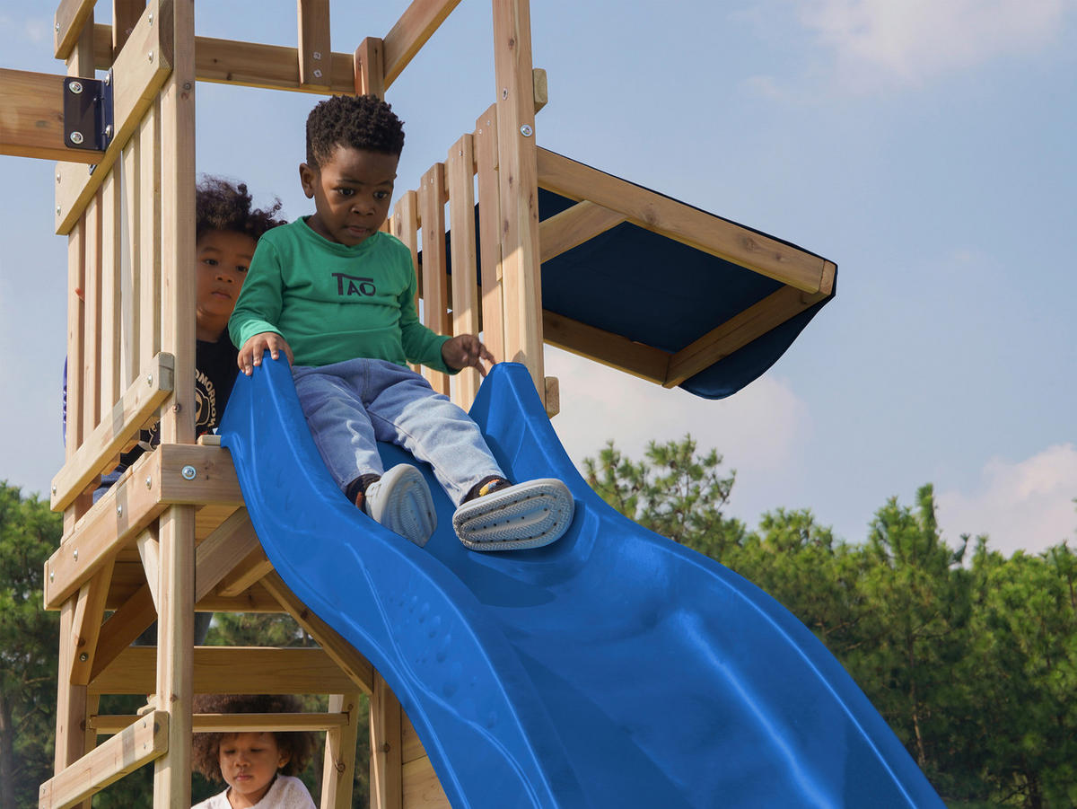 SPIELTURM 345/270/336 cm  - Blau/Braun, KONVENTIONELL, Holz (345/270/336cm) - Ambia Garden