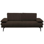 3-SITZER-SOFA in Velours Dunkelbraun  - Dunkelbraun/Beige, Design, Textil/Metall (222/89/104cm) - Dieter Knoll