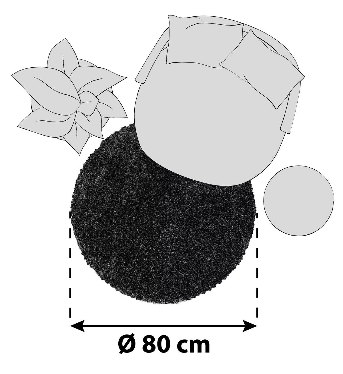 RYAMATTA 80 cm Fluffy 3500 Athrazit  - antracit, Basics, textil (80cm)