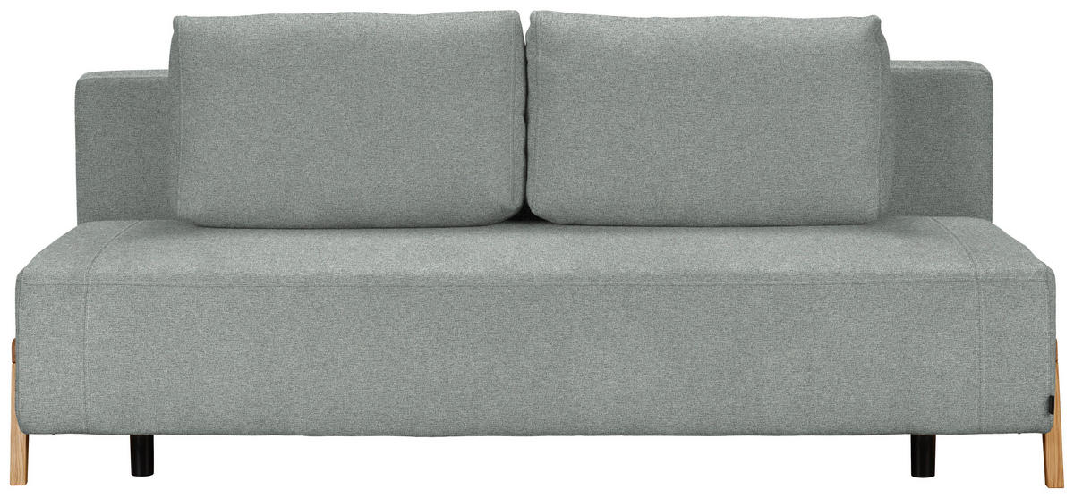 SCHLAFSOFA  mit Stoffauswahl, Liegefunktion, Schlafen auf Sitzhöhe Chenille Grau  - Naturfarben/Grau, Design, Holz/Textil (211/88/102cm) - Niels Andersson