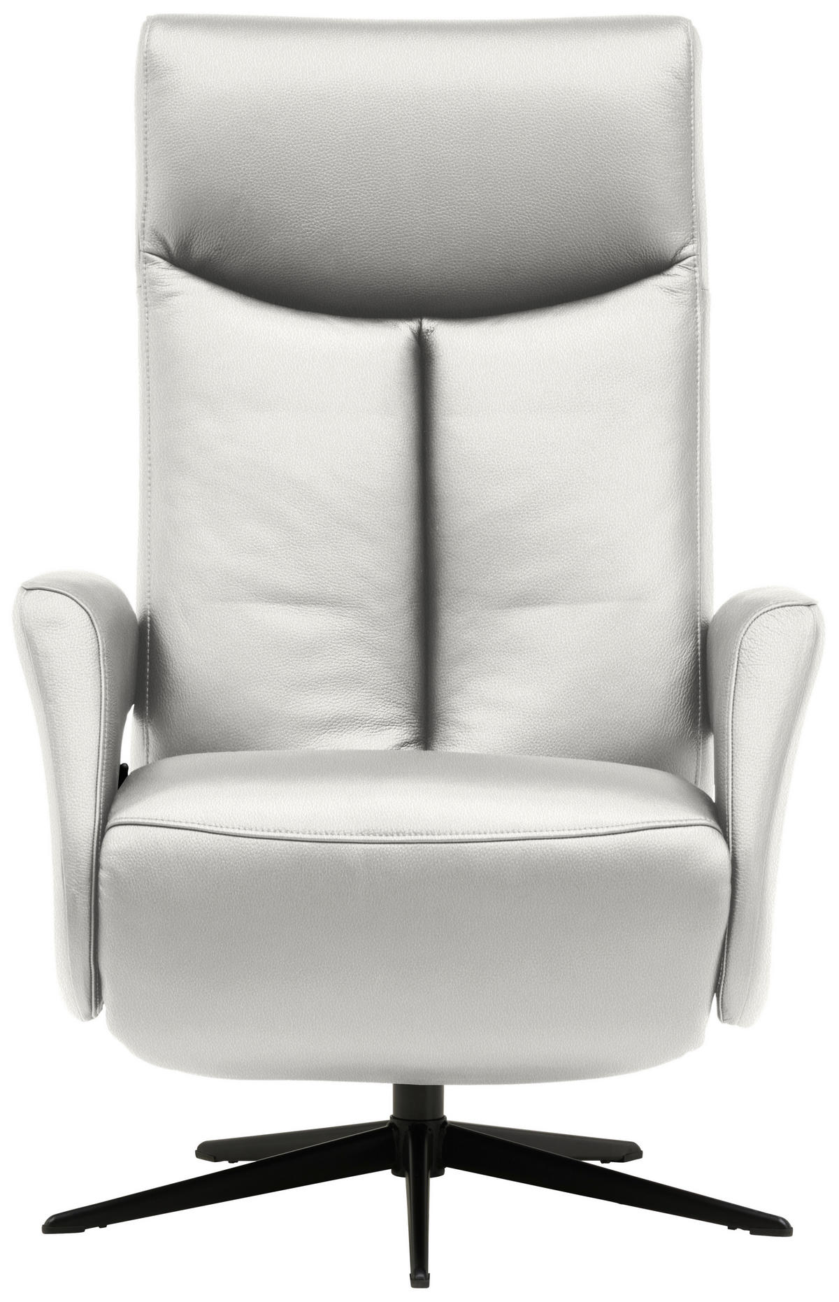 RELAXSESSEL in Leder Weiß  - Schwarz/Weiß, Design, Leder/Metall (74/105/82cm) - Welnova