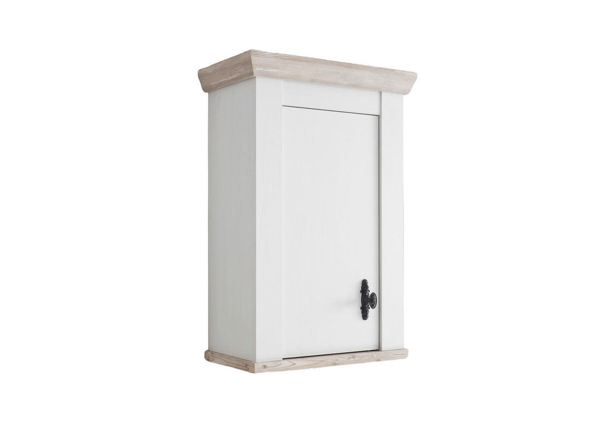 KÜCHENOBERSCHRANK 55/85/34 cm  in Weiß, Pinienfarben  - Schwarz/Weiß, Trend, Holzwerkstoff/Metall (55/85/34cm) - MID.YOU