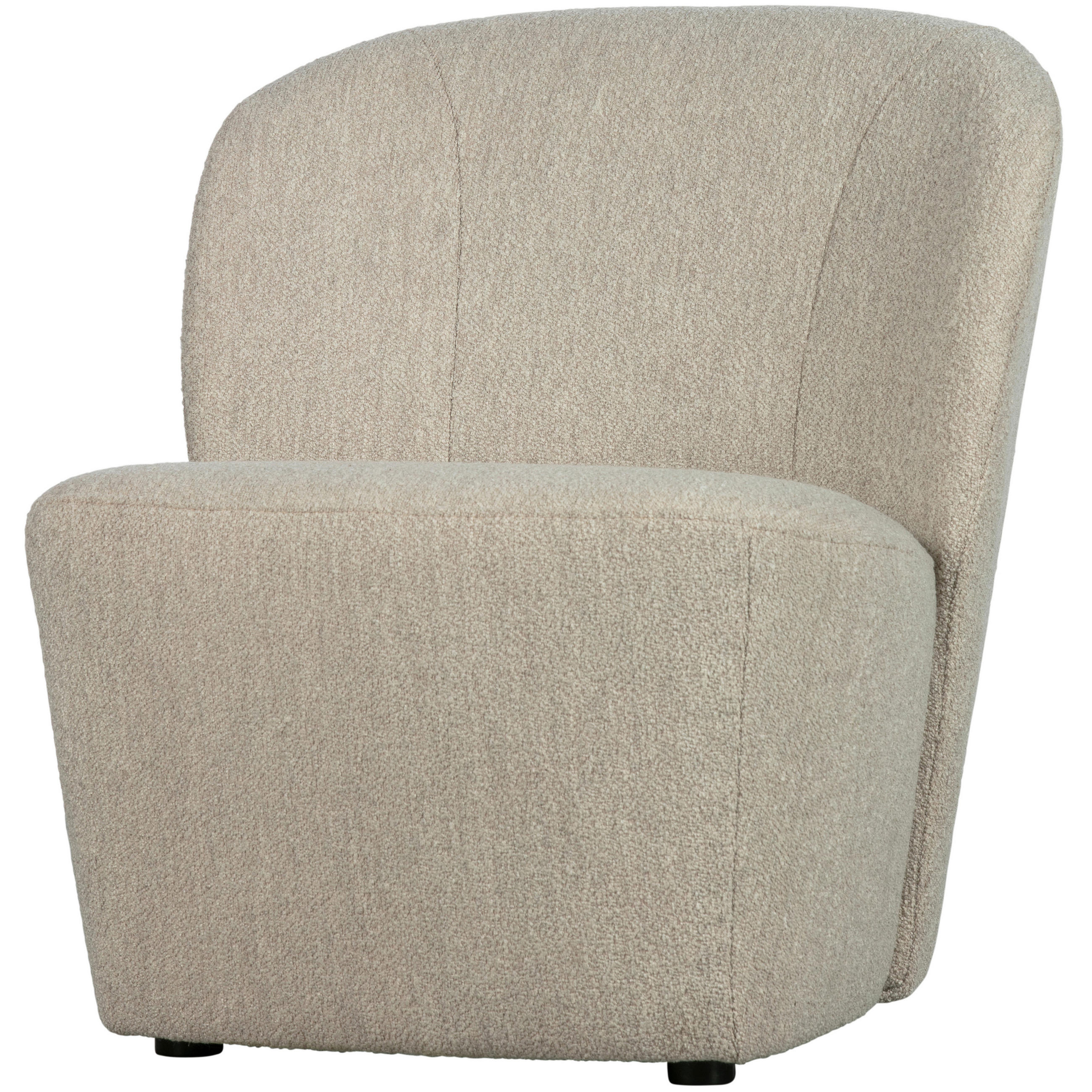SESSEL in Bouclé Naturfarben  - Schwarz/Naturfarben, Design, Kunststoff/Textil (68/75/72cm) - Livetastic