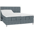 BOXSPRINGBETT 160/200 cm  in Dunkelgrau  - Chromfarben/Dunkelgrau, KONVENTIONELL, Kunststoff/Textil (160/200cm) - Voleo