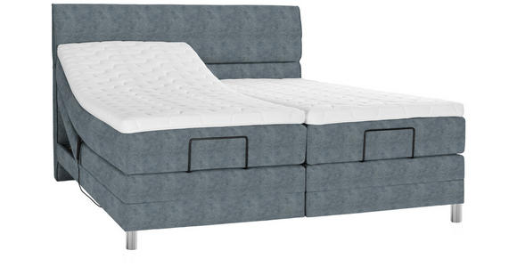 BOXSPRINGBETT 200/200 cm  in Dunkelgrau  - Chromfarben/Dunkelgrau, KONVENTIONELL, Kunststoff/Textil (200/200cm) - Voleo