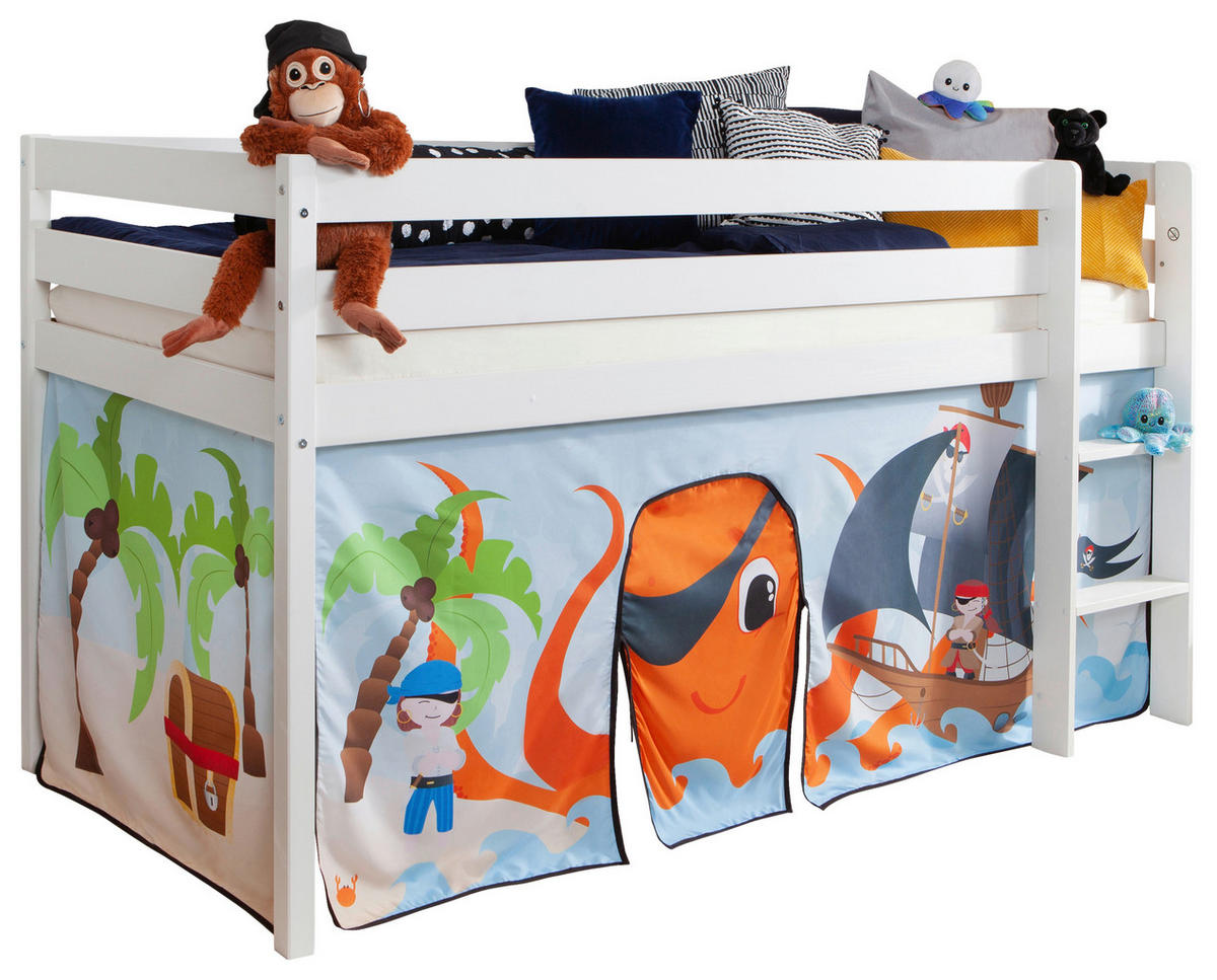 HOCHBETT 90/200 cm Weiß Weiß  - Naturfarben/Weiß, Natur, Holz/Textil (90/200cm) - MID.YOU