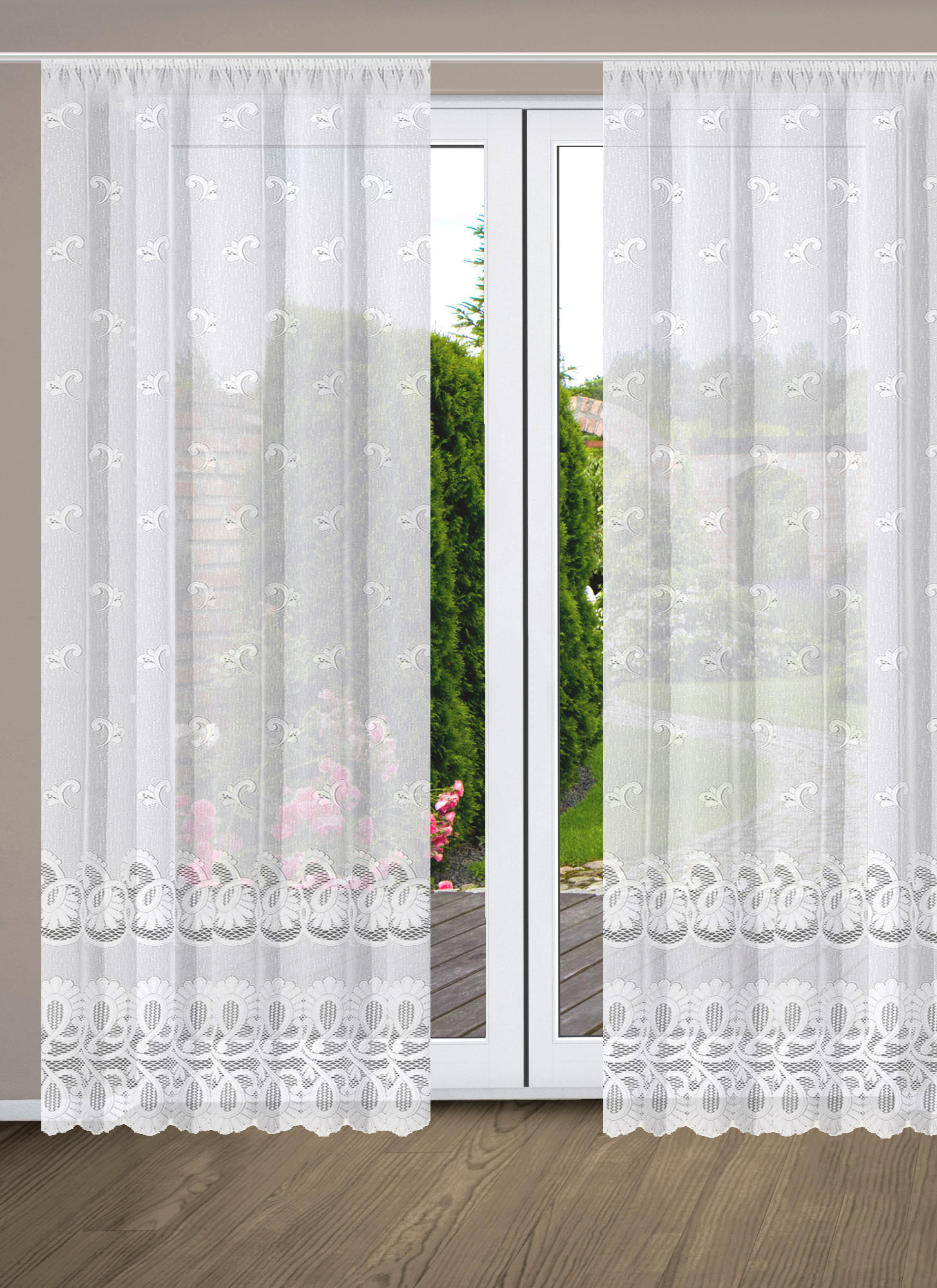 FERTIGSTORE  halbtransparent  600/120 cm   - Weiß, KONVENTIONELL, Textil (600/120cm)