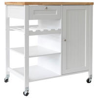 SERVIERWAGEN , Weiss  - Weiss/Silberfarben, Basics, Holz/Holzwerkstoff (80/89/47cm) - MID.YOU