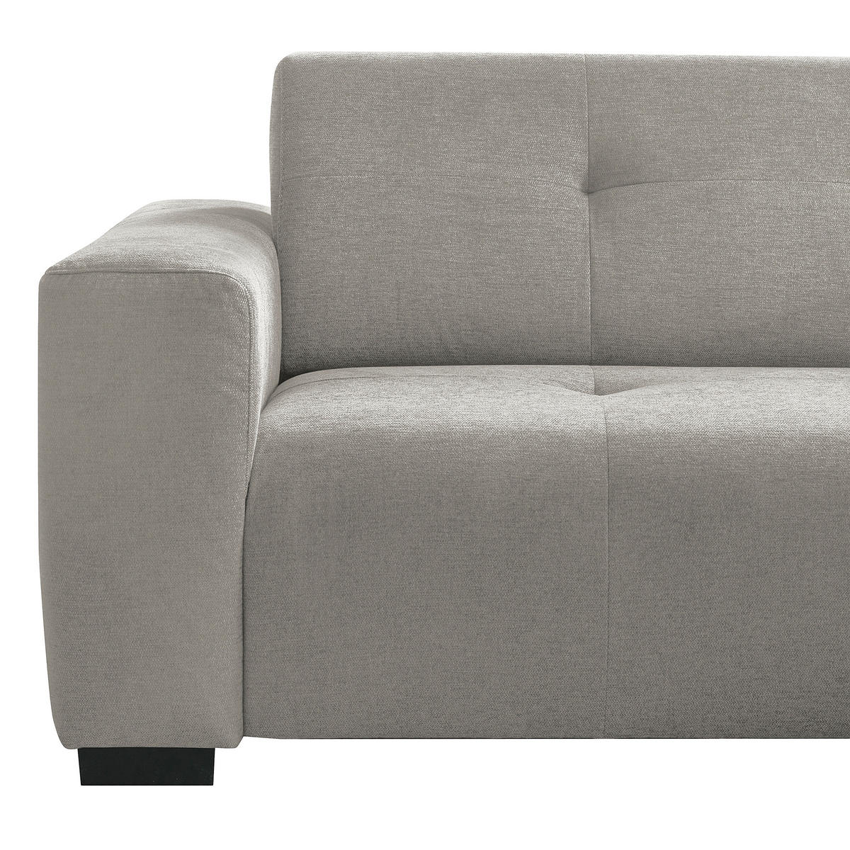 ECKSOFA AUSTIN Hellgrau Flachgewebe Sitztiefenverstellung  - Hellgrau/Schwarz, Design, Kunststoff/Textil (286/169cm) - Livetastic