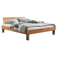 BETT 200/200 cm  in Wildeiche   - Wildeiche/Eichefarben, Natur, Holz/Metall (200/200cm) - Hasena