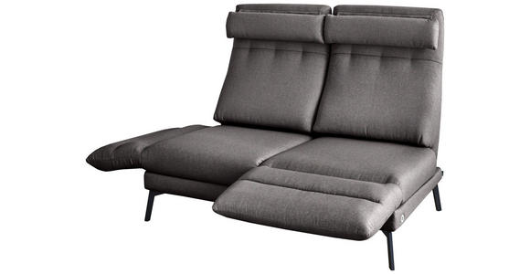 2-SITZER-SOFA Flachgewebe Dunkelbraun  - Dunkelbraun/Schwarz, Design, Textil/Metall (178-226/83-113/96-177cm) - Dieter Knoll