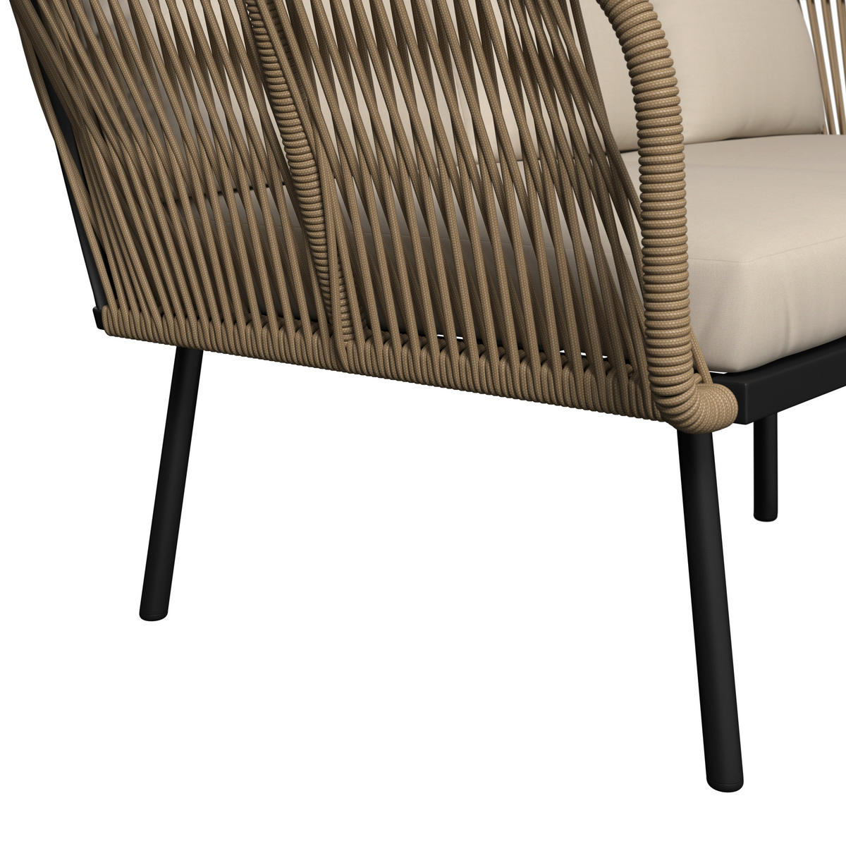 LOUNGEGARNITUR   180/73/69 cm Eisen  - Beige/Creme, MODERN, Glas/Kunststoff (180/73/69cm) - Ambia Garden
