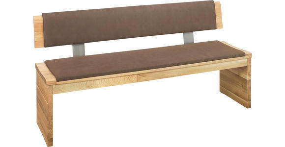 SITZBANK in Holz, Textil Braun, Eichefarben - Eichefarben/Braun, Natur, Holz/Textil (0/0/0cm) - Linea Natura