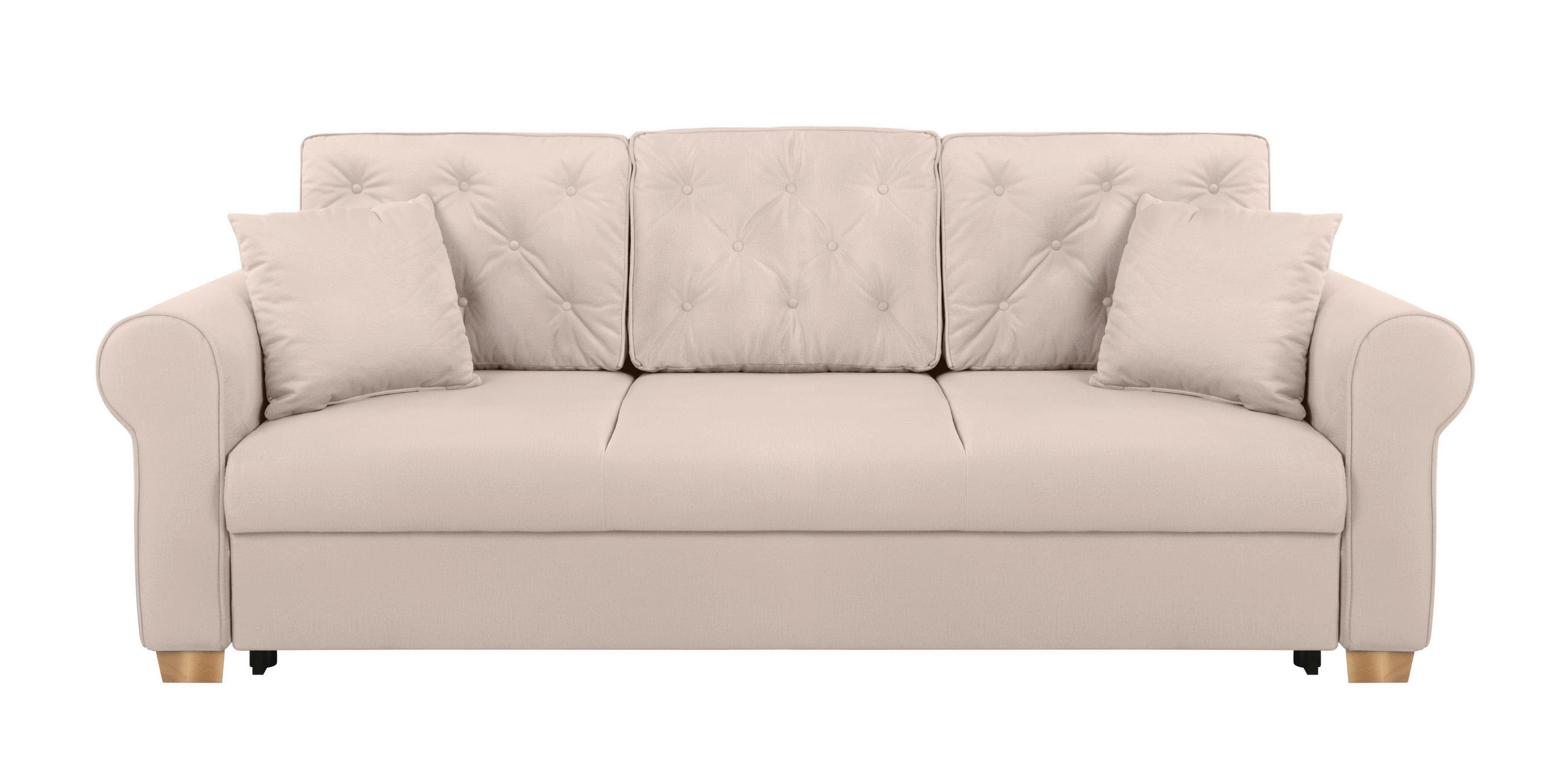 SCHLAFSOFA in Beige  - Beige/Buchefarben, Design, Holz/Textil (240/94/98cm) - MID.YOU