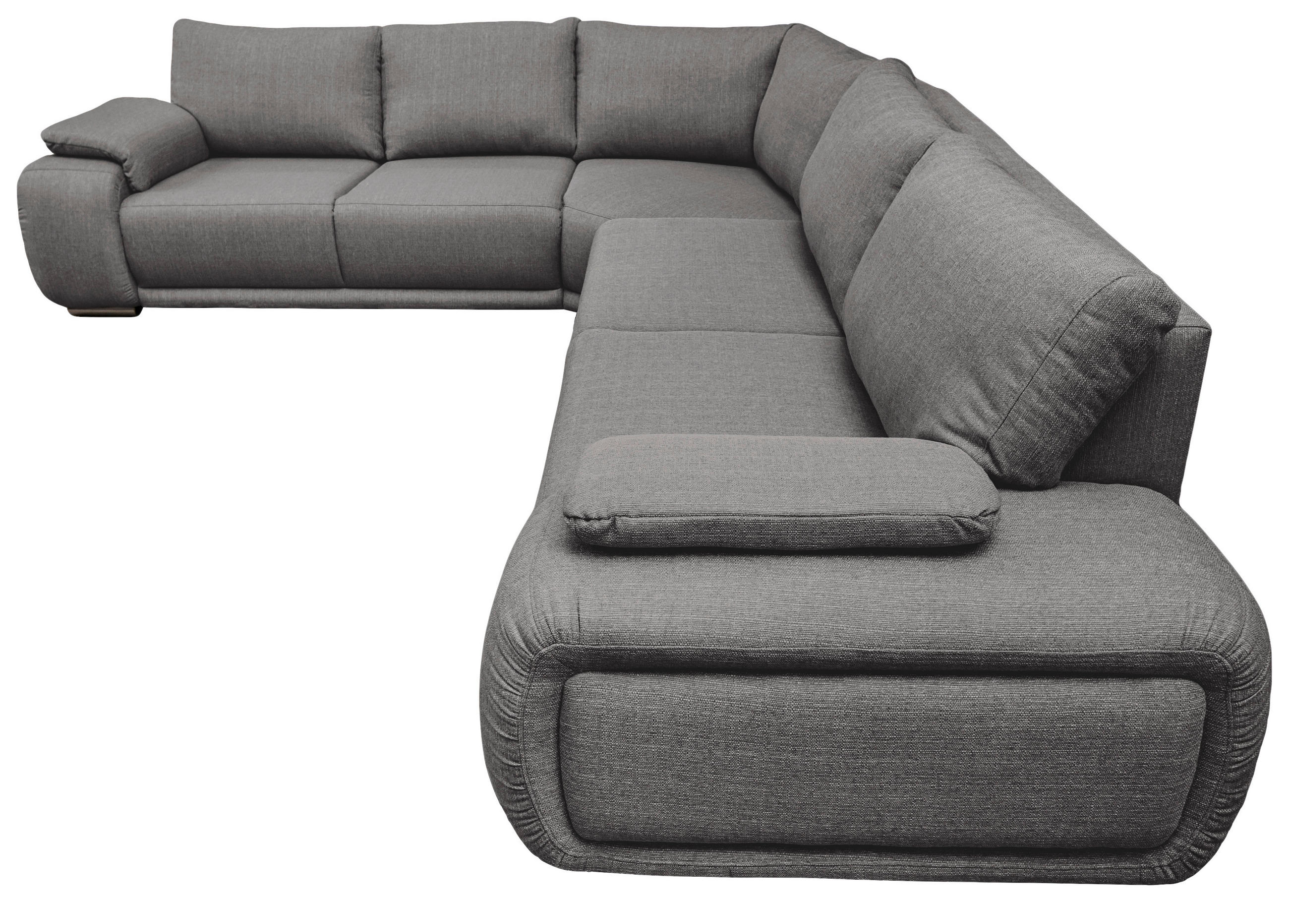ECKSOFA Grau Struktur  - Chromfarben/Grau, KONVENTIONELL, Textil/Metall (310/280cm) - Carryhome