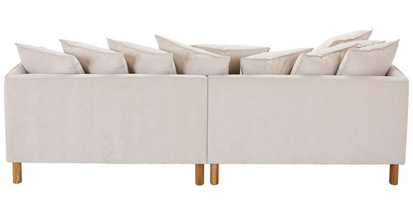 ECKSOFA Beige Chenille  - Beige/Buchefarben, KONVENTIONELL, Holz/Textil (162/276cm) - Carryhome