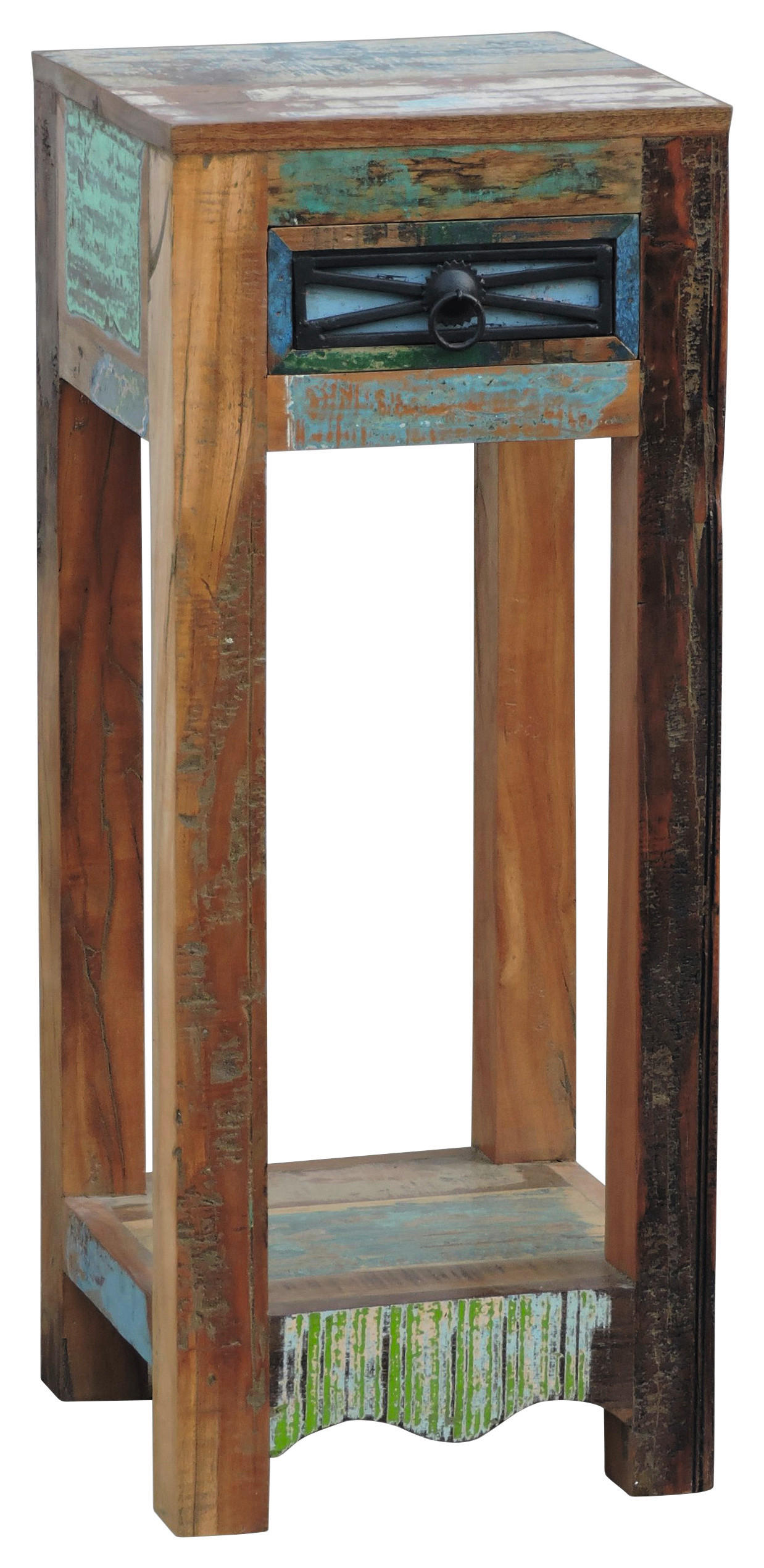 PRÍRUČNÝ STOLÍK, staré drevo, viacfarebná - viacfarebná, Lifestyle, drevo (30/30/75cm) - Landscape