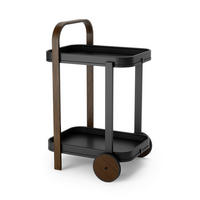 SERVIERWAGEN in Schwarz, Walnussfarben  - Walnussfarben/Schwarz, KONVENTIONELL, Metall (44/80/50cm) - Umbra