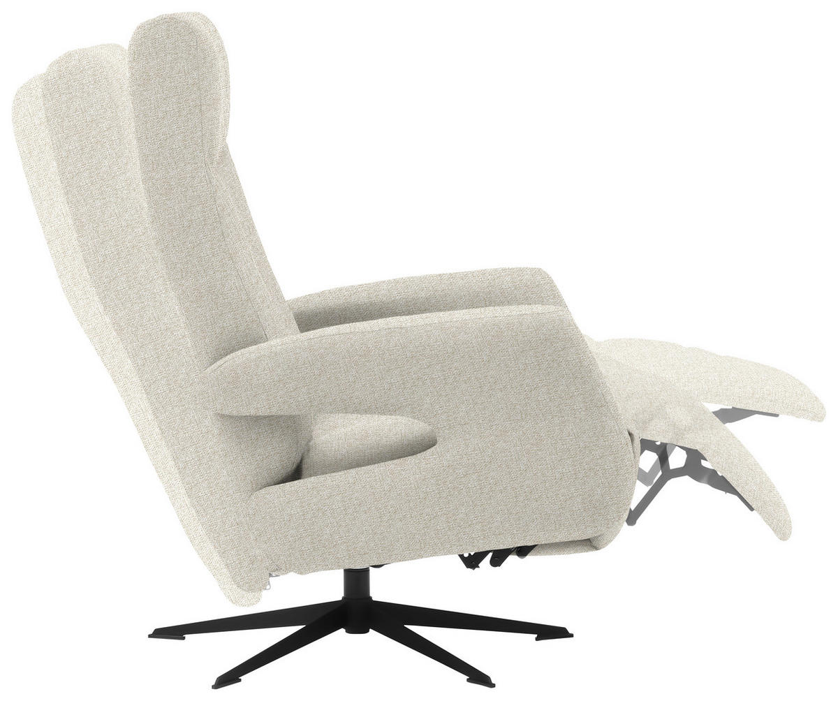RELAXSESSEL in Textil Beige  - Beige/Schwarz, Design, Textil/Metall (74/105/82cm) - Welnova
