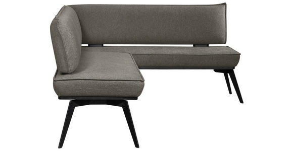 ECKBANK 235/165 cm Webstoff Schwarz, Dunkelgrau Buche massiv - Dunkelgrau/Schwarz, Basics, Holz/Textil (235/165cm) - Carryhome