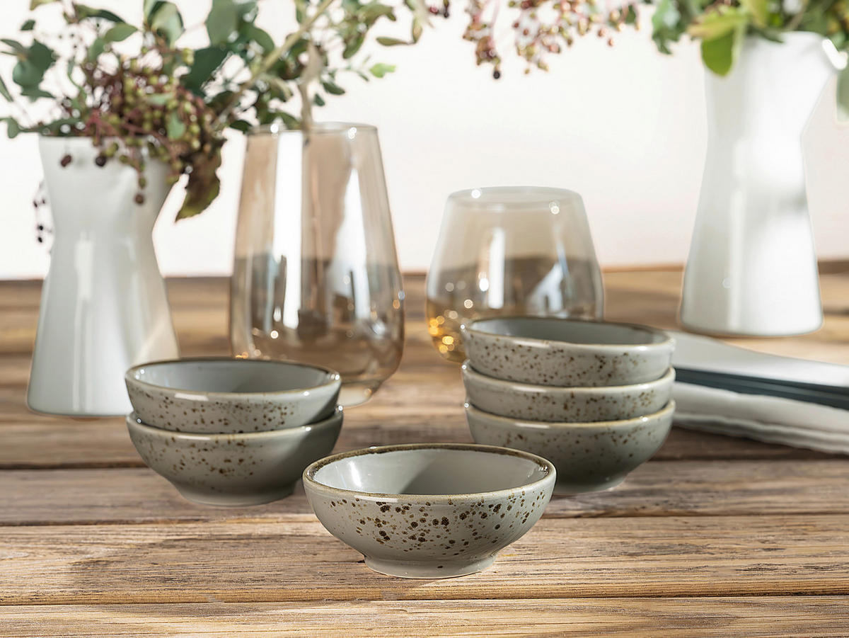 DIPSCHALENSET 8 cm  - Grau, Trend, Keramik (8cm) - Creatable