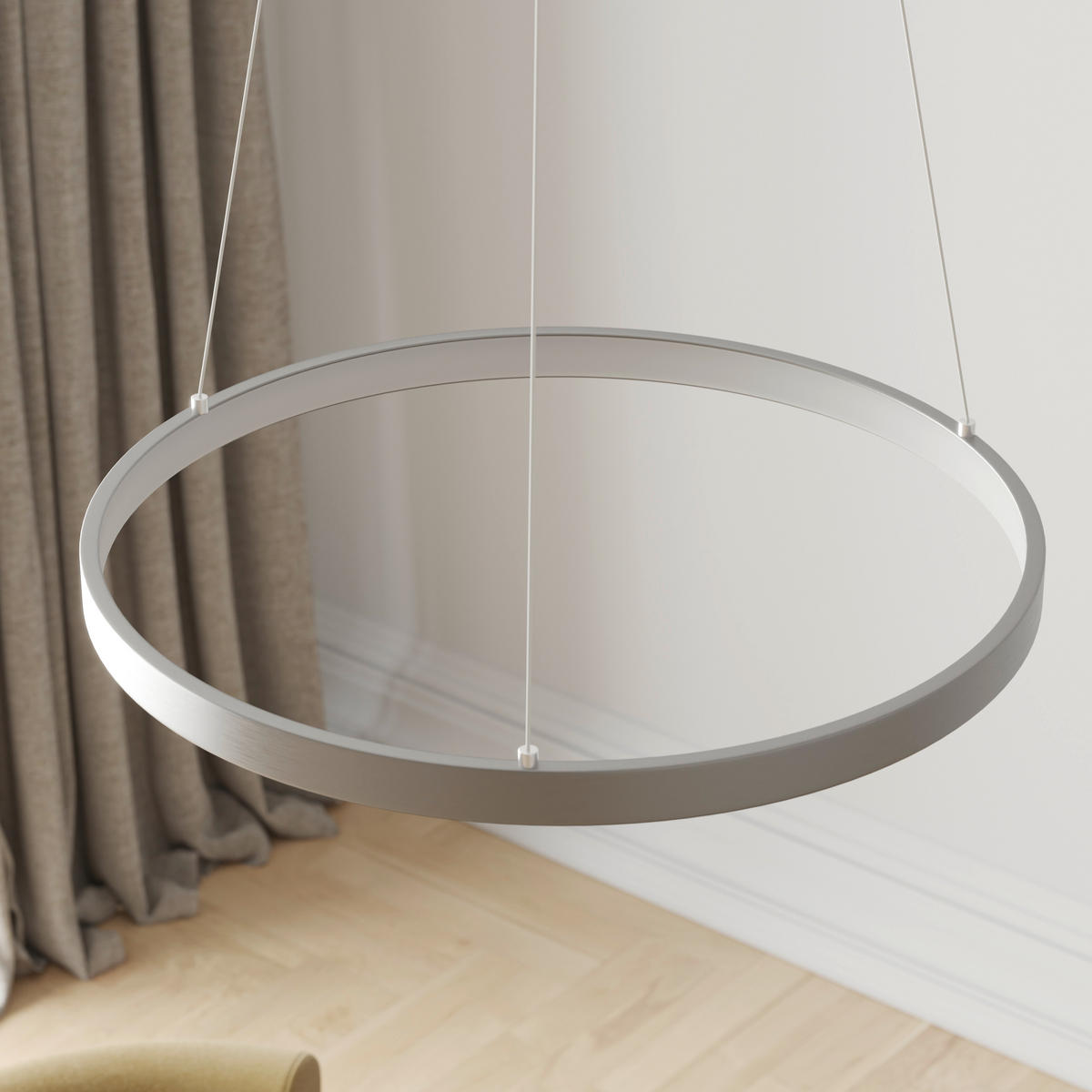 LED-PENDELLEUCHTE 57/180/200 cm   - Alufarben, Design, Kunststoff/Metall (57/180/200cm) - Paul Neuhaus