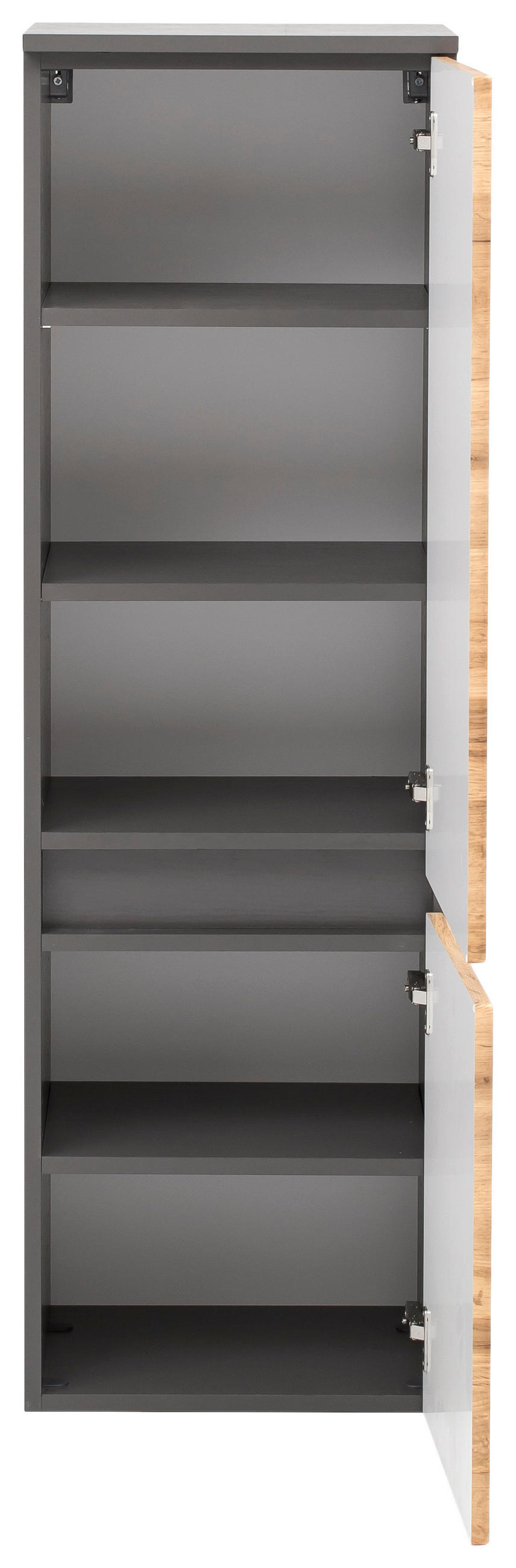 MIDI SKŘÍŇKA, šedá, barvy dubu, 40/130/35 cm - šedá/barvy stříbra, Konvenční, kompozitní dřevo (40/130/35cm) - Held