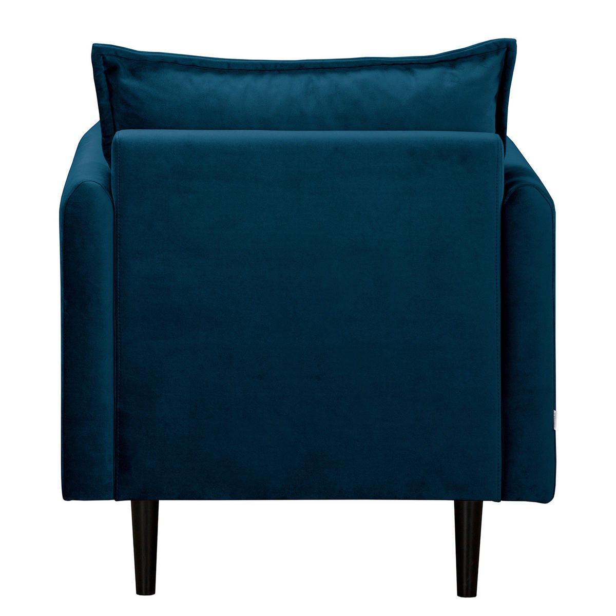 SESSEL in Samt Blau  - Blau/Schwarz, Design, Holz/Textil (74/86/100cm) - P & B