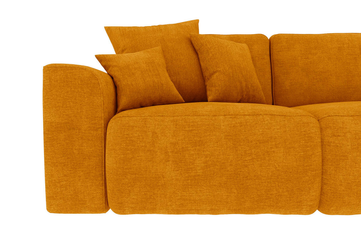 ECKSOFA  in Samt Gelb  293/195 cm  - Chromfarben/Gelb, KONVENTIONELL, Kunststoff/Textil (293/195cm) - Carryhome
